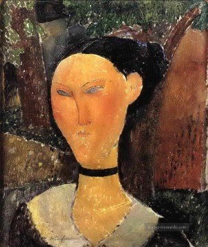  1915 - Frau mit Samtband den schwarzen Rand 1915 Amedeo Modigliani
